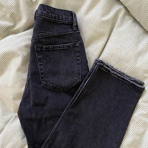 NWT Abercrombie Ultra high rise ankle straight jeans in black.